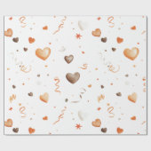 Papier Cadeau Confetti Peach Chocolate Hearts Birthday (Plat)