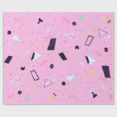 Papier Cadeau Confetti rose 80s Anniversaire de fête papier (Plat)
