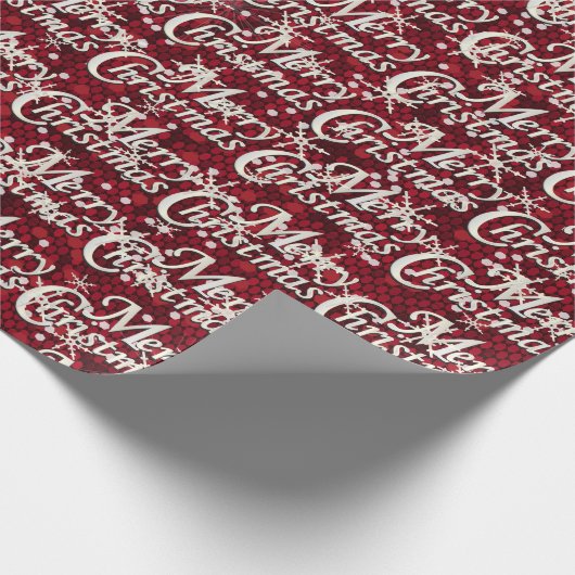 Papier Cadeau Confetti rouge foncé Joyeux Noël (Coin)