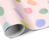 Papier Cadeau Confettis aquarelle (Coin rond)