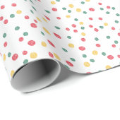 Papier Cadeau Confettis Colorés (Coin rond)