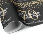 Papier Cadeau Confettis de parties scintillantes d'anniversaire (Coin rond)