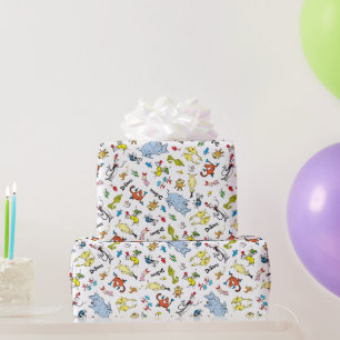 Papier Cadeau Confettis de personnages de Dr Seuss Anniversair