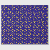 Papier Cadeau Confettis dorés élégants sur fond bleu (Plat)