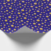 Papier Cadeau Confettis dorés élégants sur fond bleu (Coin)