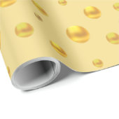 Papier Cadeau Confettis dorés élégants sur fond doré (Coin rond)