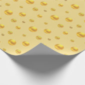 Papier Cadeau Confettis dorés élégants sur fond doré (Coin)