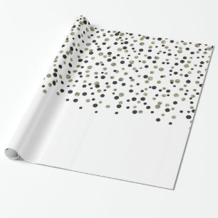Papier Cadeau Confettis noirs d'or