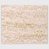 Papier Cadeau Confettis roses de blanc d'or (Plat)