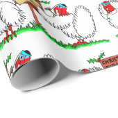 Papier Cadeau Confinement de dinde dessin animé Noël (Coin rond)