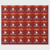 Papier Cadeau Confirmation Colombe Rouge (Plat)