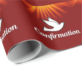 Papier Cadeau Confirmation de la colombe rouge (Coin rond)