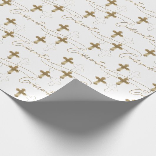 Papier Cadeau Confirmation de script Gold Cross (Coin)