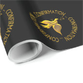 Papier Cadeau Confirmation d'or et Saint-Esprit (Coin rond)