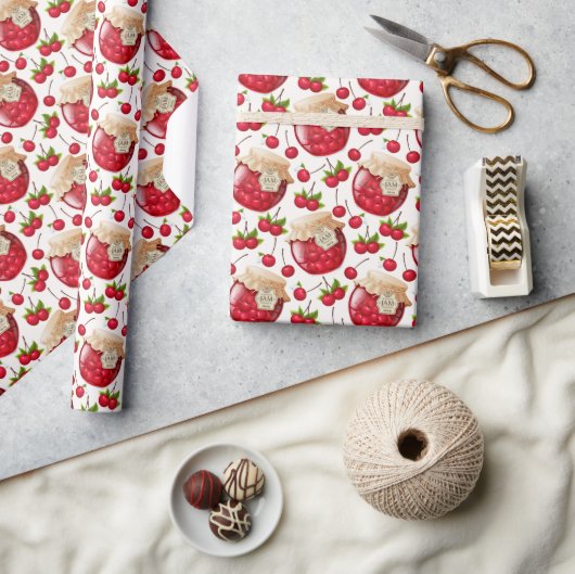 Papier Cadeau Confiture de cerise  (Artisanat)