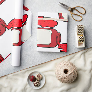 Papier Cadeau Confiture déversée Cute Jelly Rouge Jar