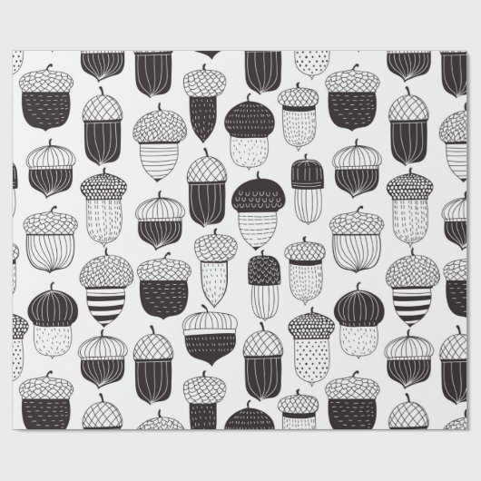 Papier Cadeau Conflit de Doodle motif d'automne (Plat)