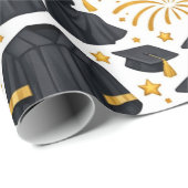 Papier Cadeau Congratulations Grad Wrapping Paper (Coin rond)