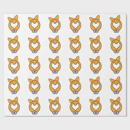 Papier Cadeau Conjecture ce qui ? Bout de corgi ! (Plat)