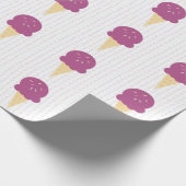 Papier Cadeau Conne de crème glacée violette arrose les points é (Coin)