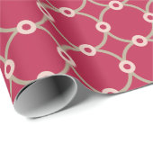 Papier Cadeau Connectivité nucléaire - magenta - motif continu. (Coin rond)