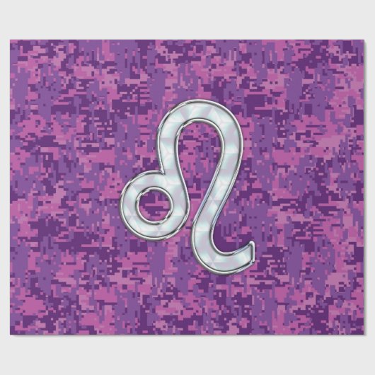Papier Cadeau Connexion Leo sur Camouflage numérique Fuchsia ros (Plat)