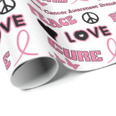 Papier Cadeau Conscience de cancer du sein (Coin rond)