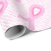 Papier Cadeau Conscience de cancer du sein (Coin rond)