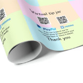Papier Cadeau Conseil virtuel jar q r code argent don PayPal ven (Coin rond)