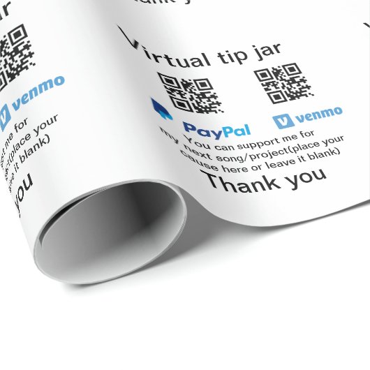 Papier Cadeau Conseil virtuel jar q r code argent don PayPal ven (Coin rond)