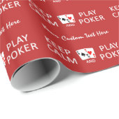 Papier Cadeau CONSERVER CALME & PLAY POKER papier d'emballage pe (Coin rond)