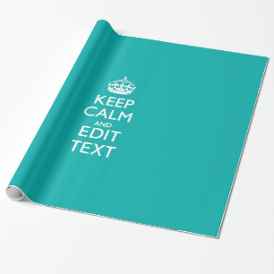 Papier Cadeau Conserver Le Calme Et Votre Texte Accent Turquoise
