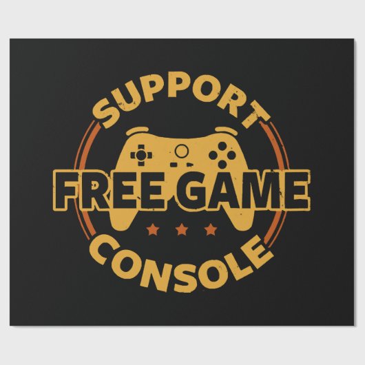 Papier Cadeau Console de jeu drôle de manifestation de jeu (Plat)