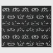 Papier Cadeau Console Noir Blanc Retro Simple Elegant (Plat)
