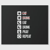 Papier Cadeau Consommer Boire Pray Répéter - Mode activé (Plat)