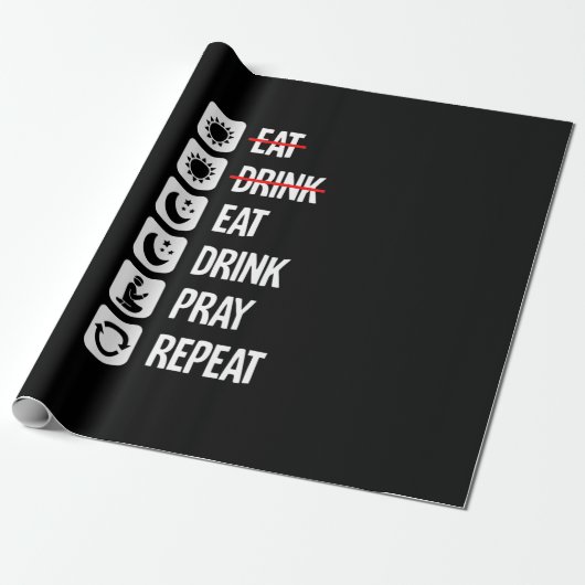 Papier Cadeau Consommer Boire Pray Répéter - Mode activé (Déroulé)
