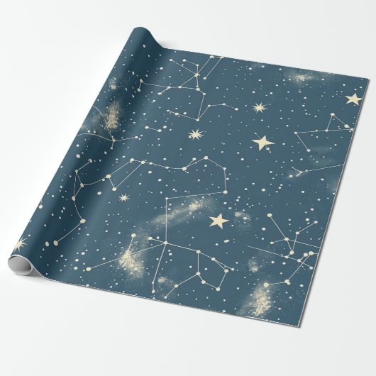 Papier Cadeau Constellation céleste - Nuit étoilée (2) (Déroulé)