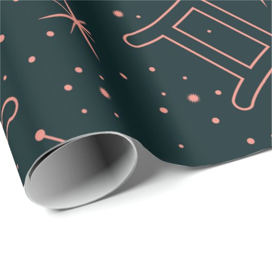 Papier Cadeau Constellations Zodiaques Élégantes & Symboles d'As (Coin rond)