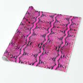 Papier Cadeau Constrict rose Fuchsia Boa Snakeskin (Déroulé)