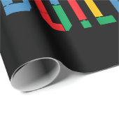 Papier Cadeau Constructeur de briques Blocs amusants Bâtiment Ma (Coin rond)