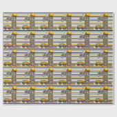 Papier Cadeau Construction 1ère fête d'anniversaire (Plat)