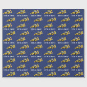 Papier Cadeau Construction Backhoe C'est un papier d'enveloppeme (Plat)