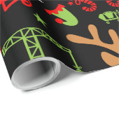 Papier Cadeau Construction de bâtiments Noël (Coin rond)