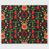 Papier Cadeau Construction de bâtiments Noël (Plat)