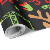 Papier Cadeau Construction de bâtiments Noël (Coin rond)