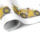 Papier Cadeau Construction d'engin de terrassement (Coin rond)