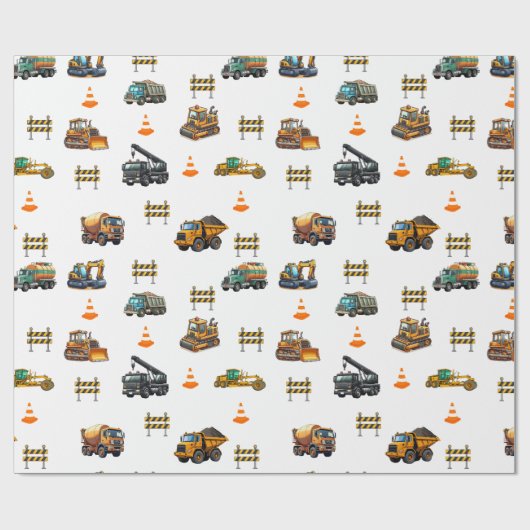 Papier Cadeau Construction machinery  (Plat)