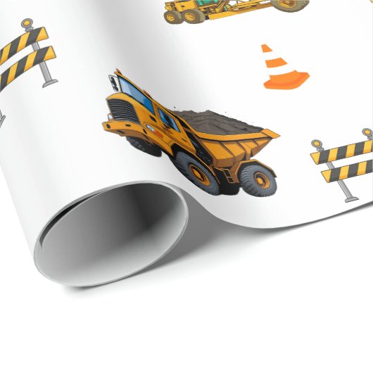 Papier Cadeau Construction machinery (Coin rond)