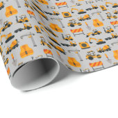 Papier Cadeau Constructions Camions Enveloppement Papier (Coin rond)