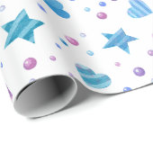 Papier Cadeau Conte de fée congelée Ice Princess Anniversaire (Coin rond)